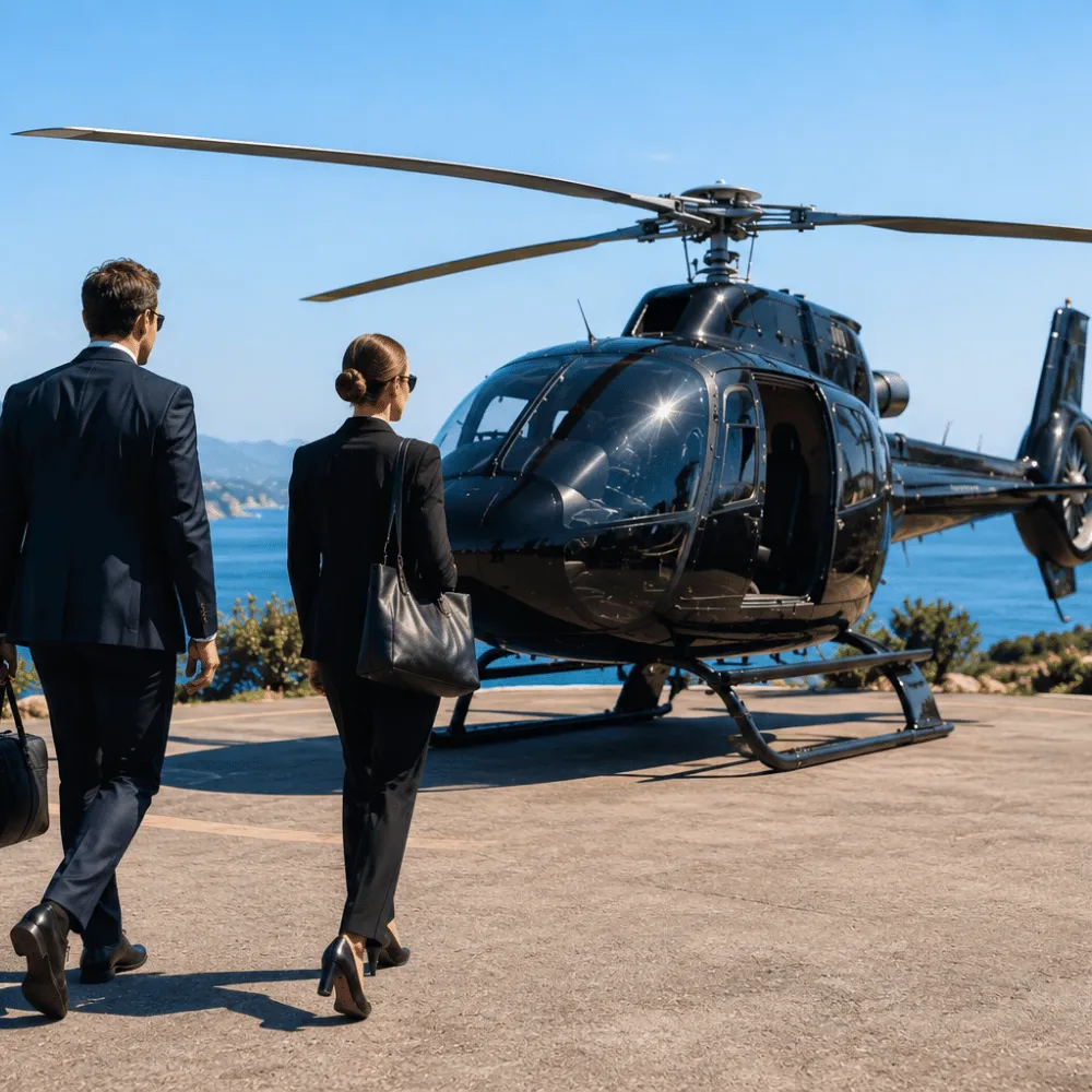 Déplacement professionnel en hélicoptère